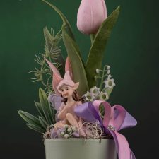 Aranjament floral lalea cu spiridus Z&F0884